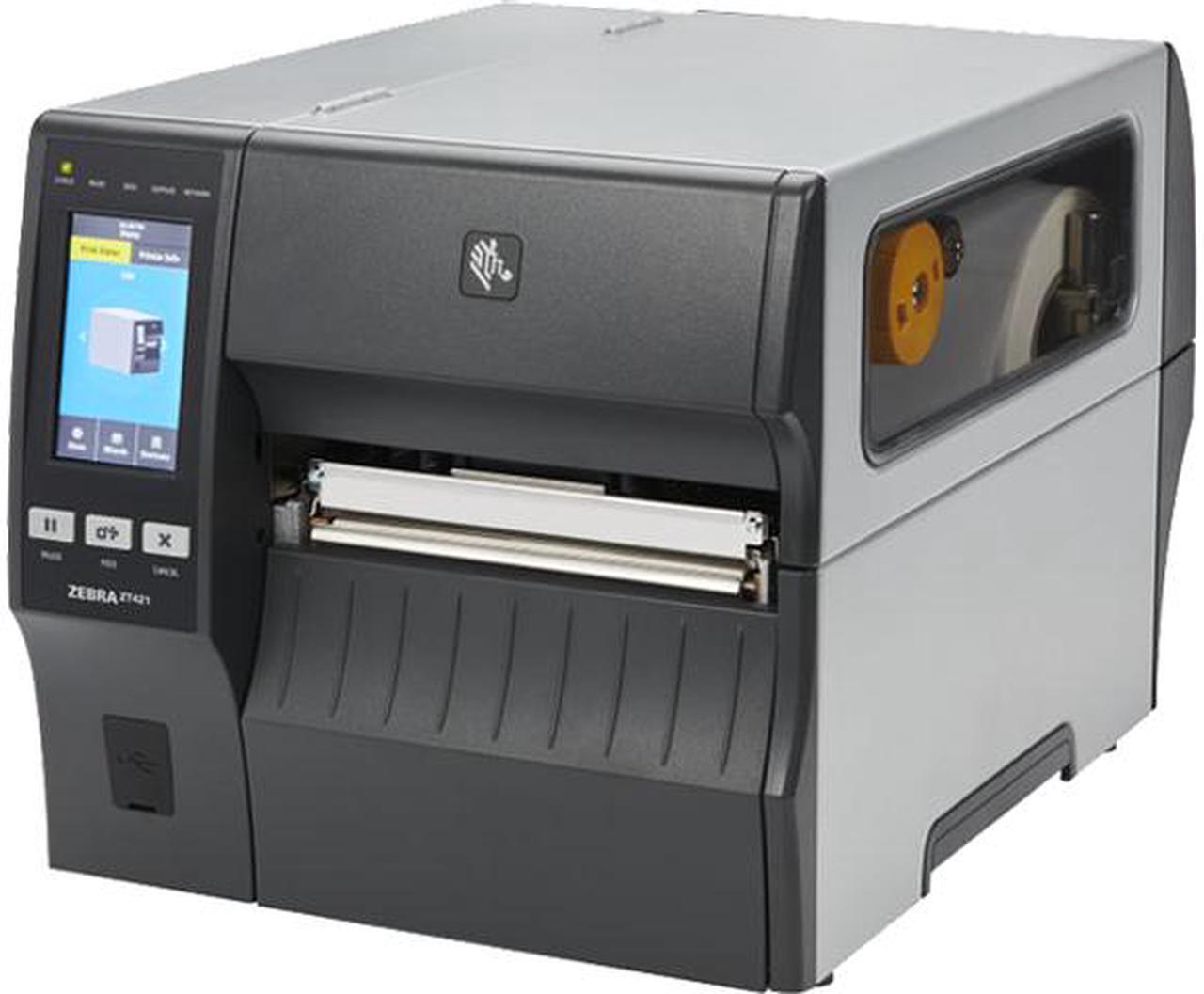 Zebra ZT421 Industrial Printer - ZT421 Industrial Barcode printer, 6" Print width, 203 dpi Print Resolution, US Cord, Serial, USB, 10/100 Ethernet, Bluetooth 4.1/MFi, USB Host, Cutter with Catch Tray, EZPL