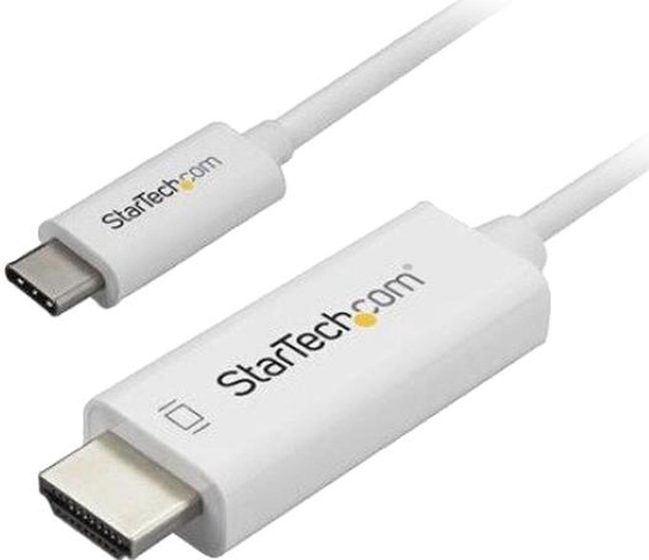 StarTech CDP2HD1MWNL USB C to HDMI Cable - 1m / 3ft - White - 4K at 60Hz - Computer Monitor Cable - USB C Cable - USB Type C to HDMI Cable