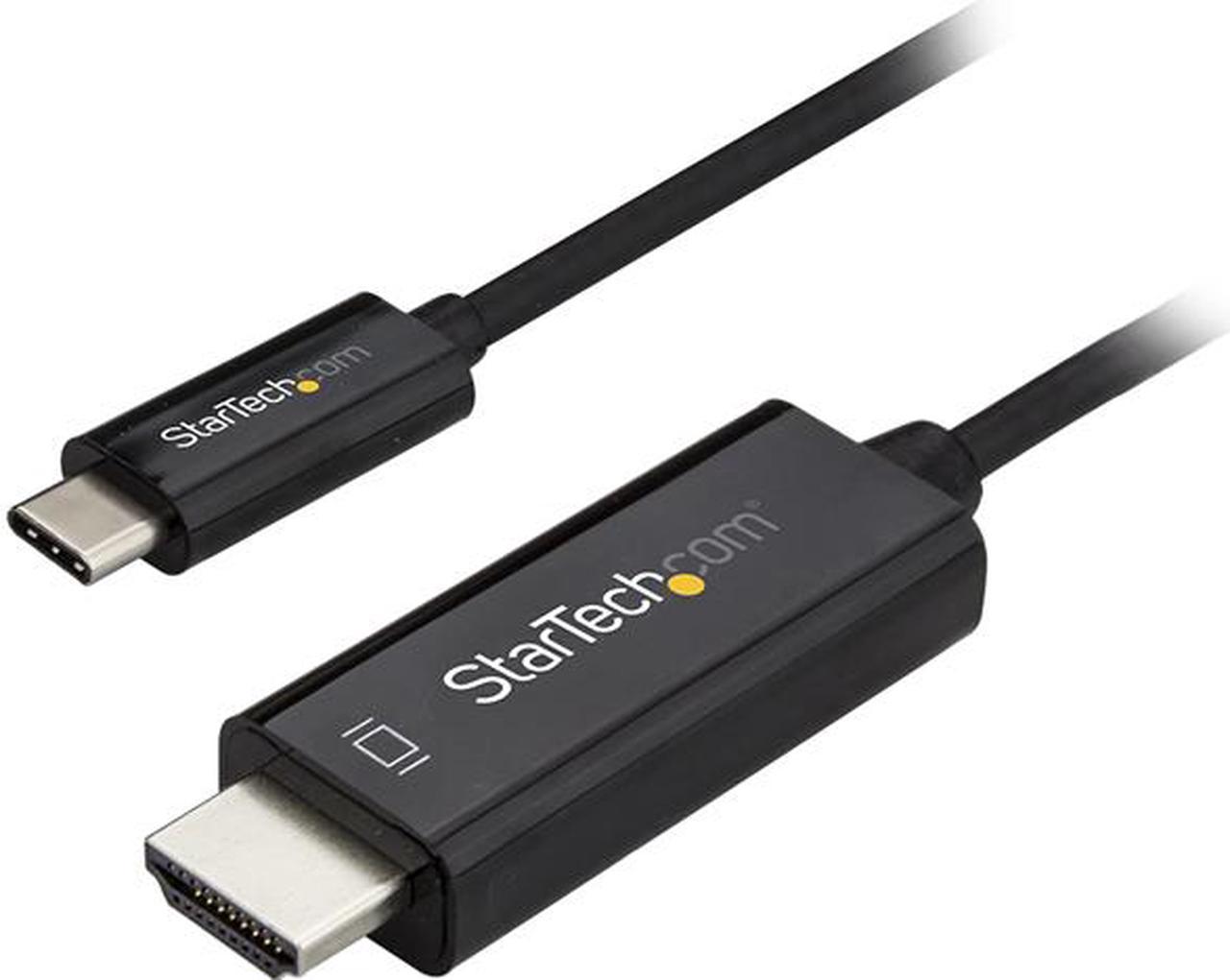 StarTech CDP2HD3MBNL USB C to HDMI Cable - 3m / 10 ft - Black - 4K at 60Hz - Thunderbolt 3 Compatible - USB C Cable - Computer Monitor Cable