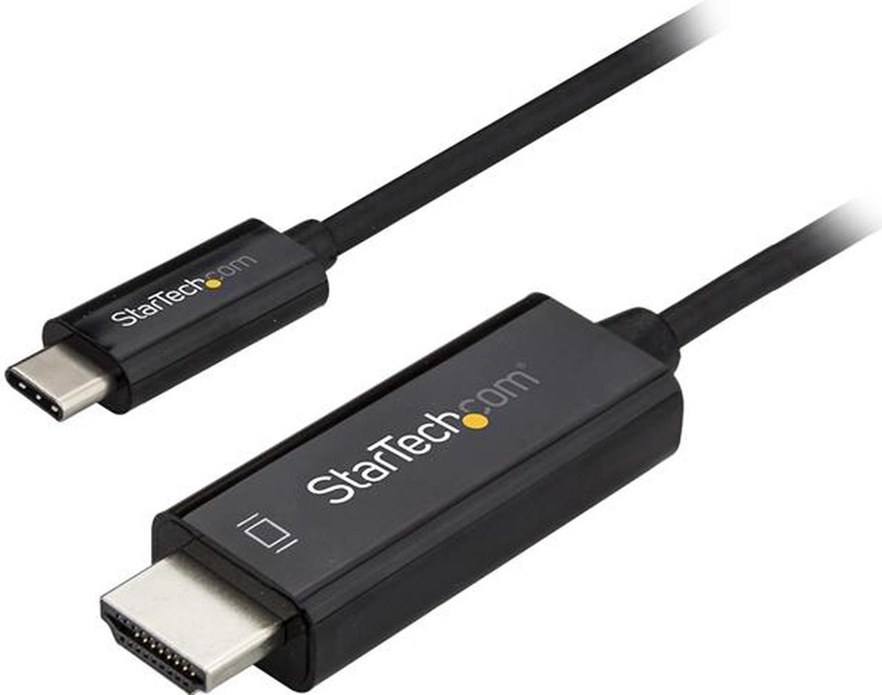 StarTech.com CDP2HD1MBNL USB C to HDMI Cable -  1m / 3 ft - Black - 4K at 60Hz - Thunderbolt 3 Compatible - USB C Cable - Computer Monitor Cable