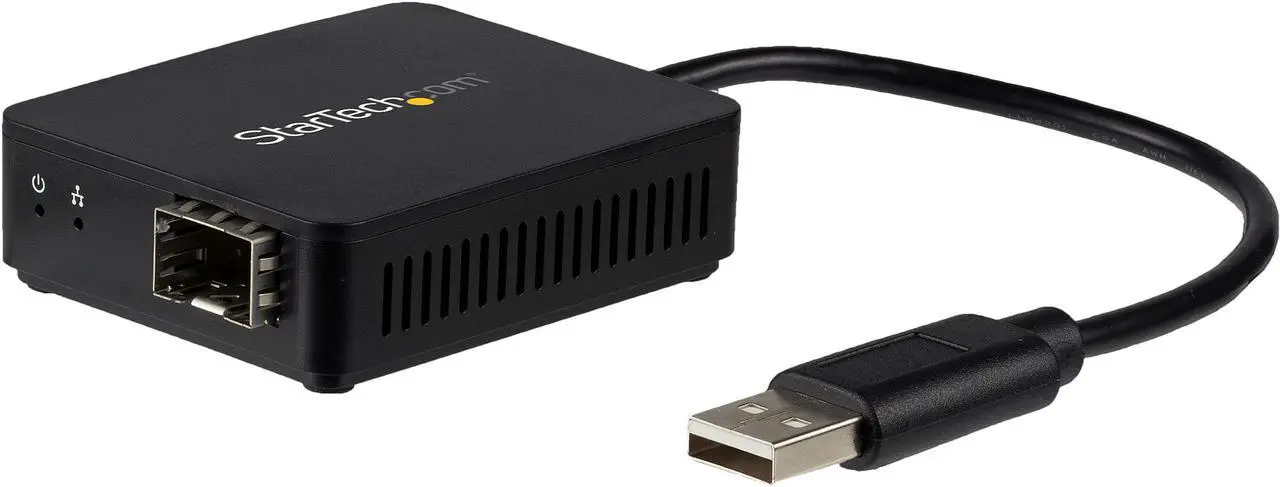Main image of StarTech US100A20SFP USB to Fiber Optic Converter - Open SFP - 100 Mbps - Windows / Mac / Linux - USB to Ethernet Adapter - USB Network Adapter