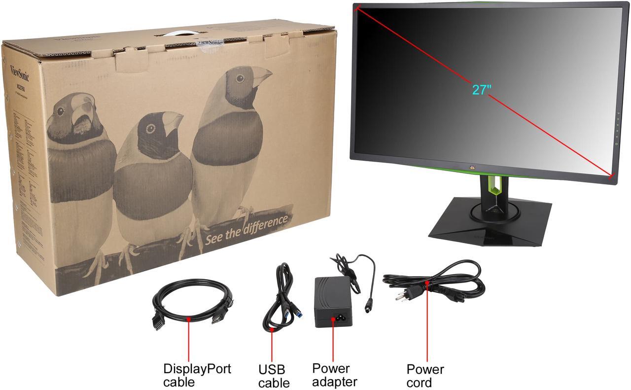 Alt view image 9 of 9 - ViewSonic XG2760 27" Quad HD 2560 x 1440 2K Fast Action 165Hz 1ms (GTG W/OD) HDMI DisplayPort NVIDIA G-Sync USB Hub Backlit LED Anti-Glare Gaming Monitor