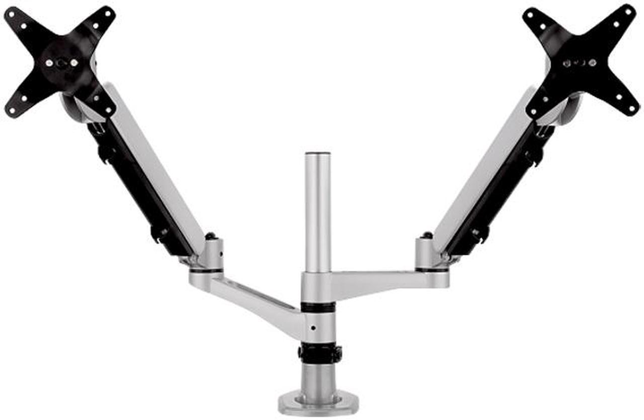 Spring-Loaded Dual Monitor Mounting Arm for Two Monitors up to 27 Inches Each VESA 75x75 and 100x100mm Compatible