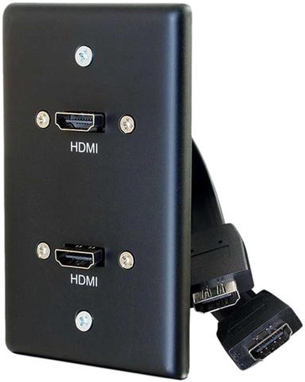 C2G 39879 Dual HDMI Pass Throuigh Single Gang Wall Plate, Black