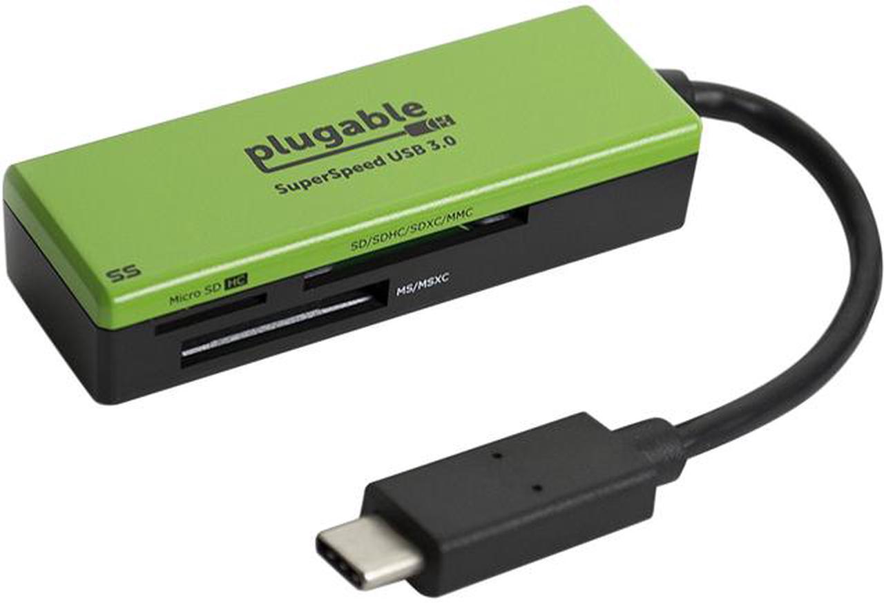 Plugable USB C SD Card Reader - USB C Card Reader for SD, Micro SD, MMC, or MS Cards (Compatible with Thunderbolt and USB C 2017 2018 2019 MacBook Pro, 2018 MacBook Air, 12 Inch Retina MacBook)