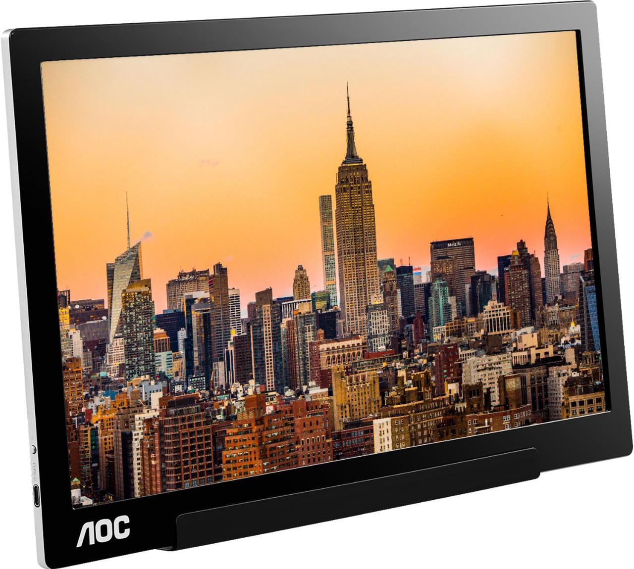 Alt view image 7 of 14 - AOC 15.6" I1601C 1920 x 1080 FHD IPS USB-C Tilt Pivot WLED Backlight Portable Monitor