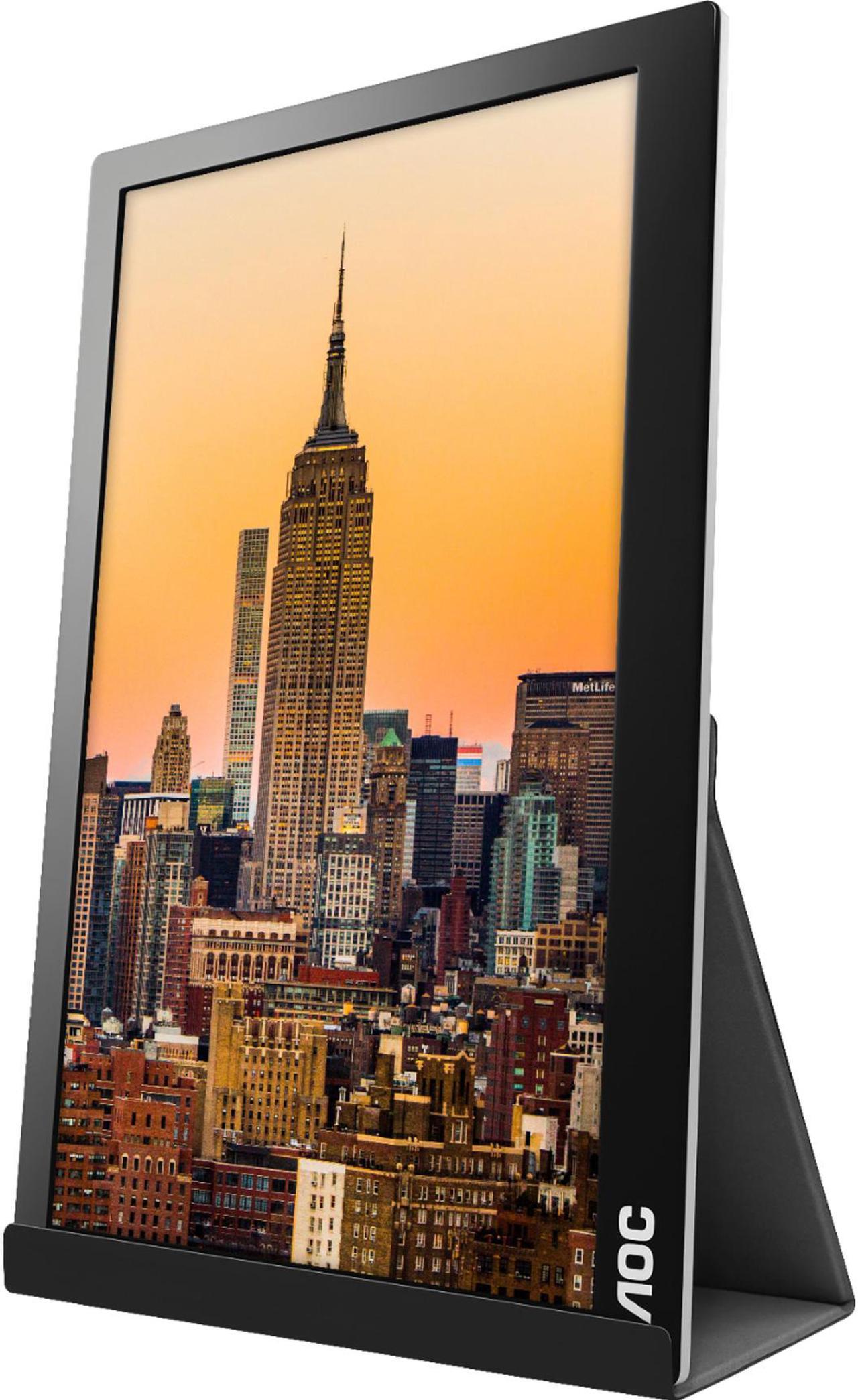 Alt view image 8 of 14 - AOC 15.6" I1601C 1920 x 1080 FHD IPS USB-C Tilt Pivot WLED Backlight Portable Monitor