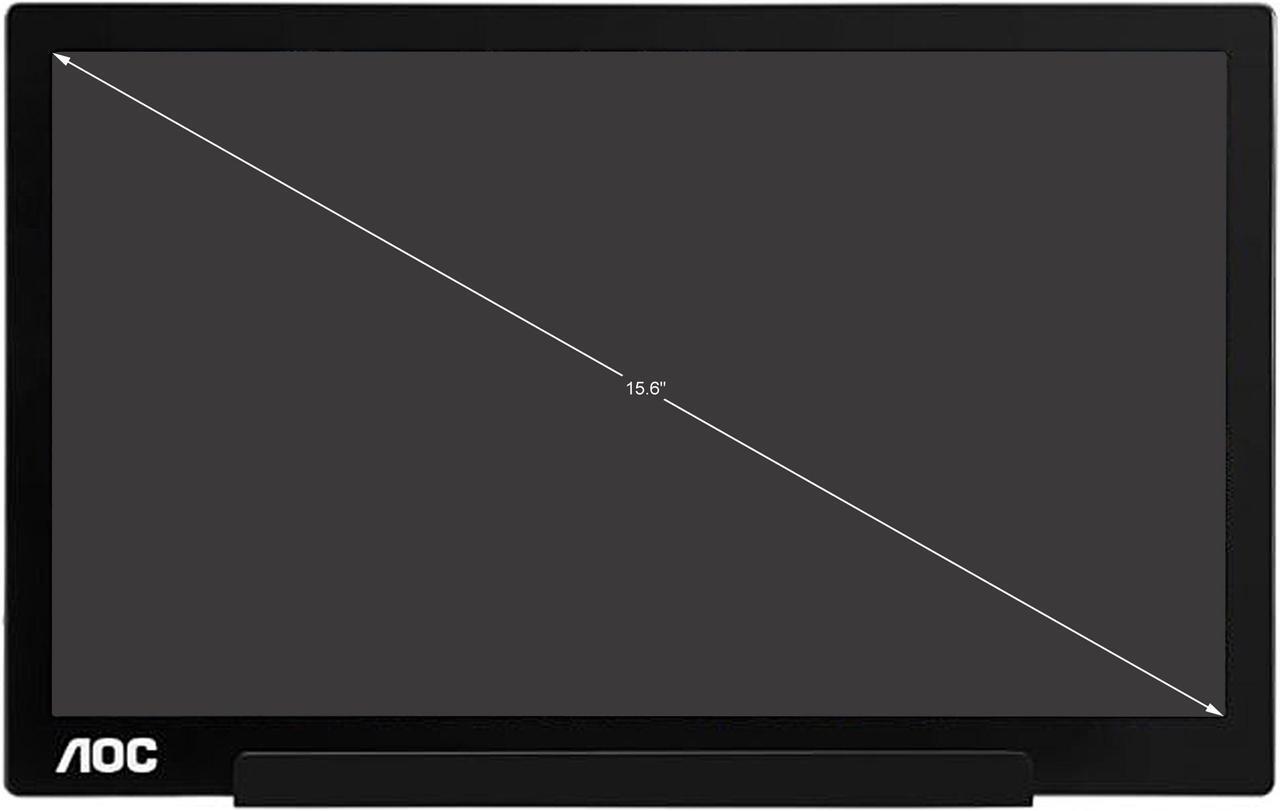 Alt view image 2 of 14 - AOC 15.6" I1601C 1920 x 1080 FHD IPS USB-C Tilt Pivot WLED Backlight Portable Monitor