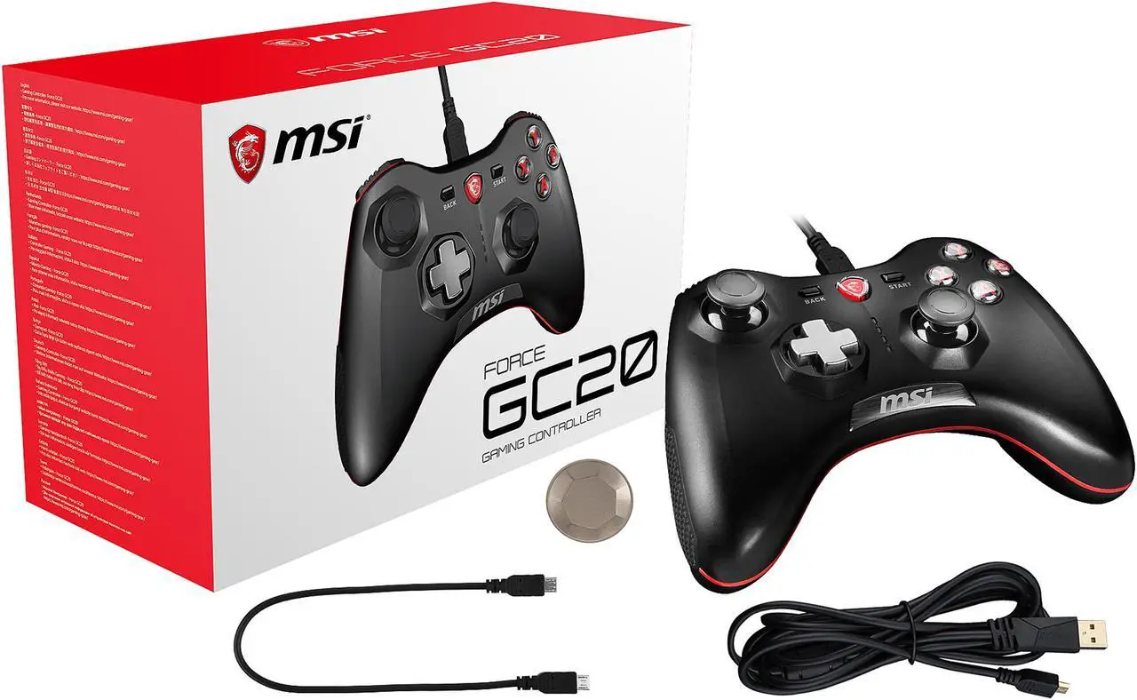 Alt view image 5 of 6 - MSI AC Force GC20 GAMING Controller Wired 2m USB PC Android devices PS3