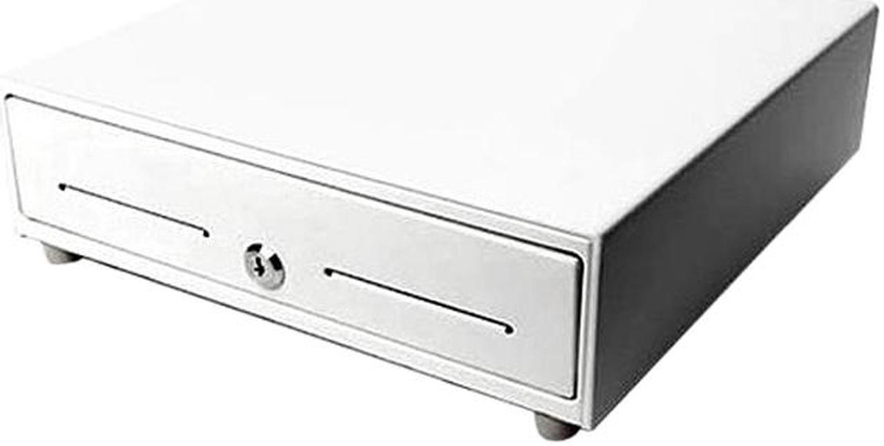 STAR MICRONICS MCD41413WTC35 CASH DRAWER WHITE 14WX13D PRINTER DRIVEN 3BILL5COIN FOR CANADA 2 MEDIA SLOTS CABLE INCLUDED