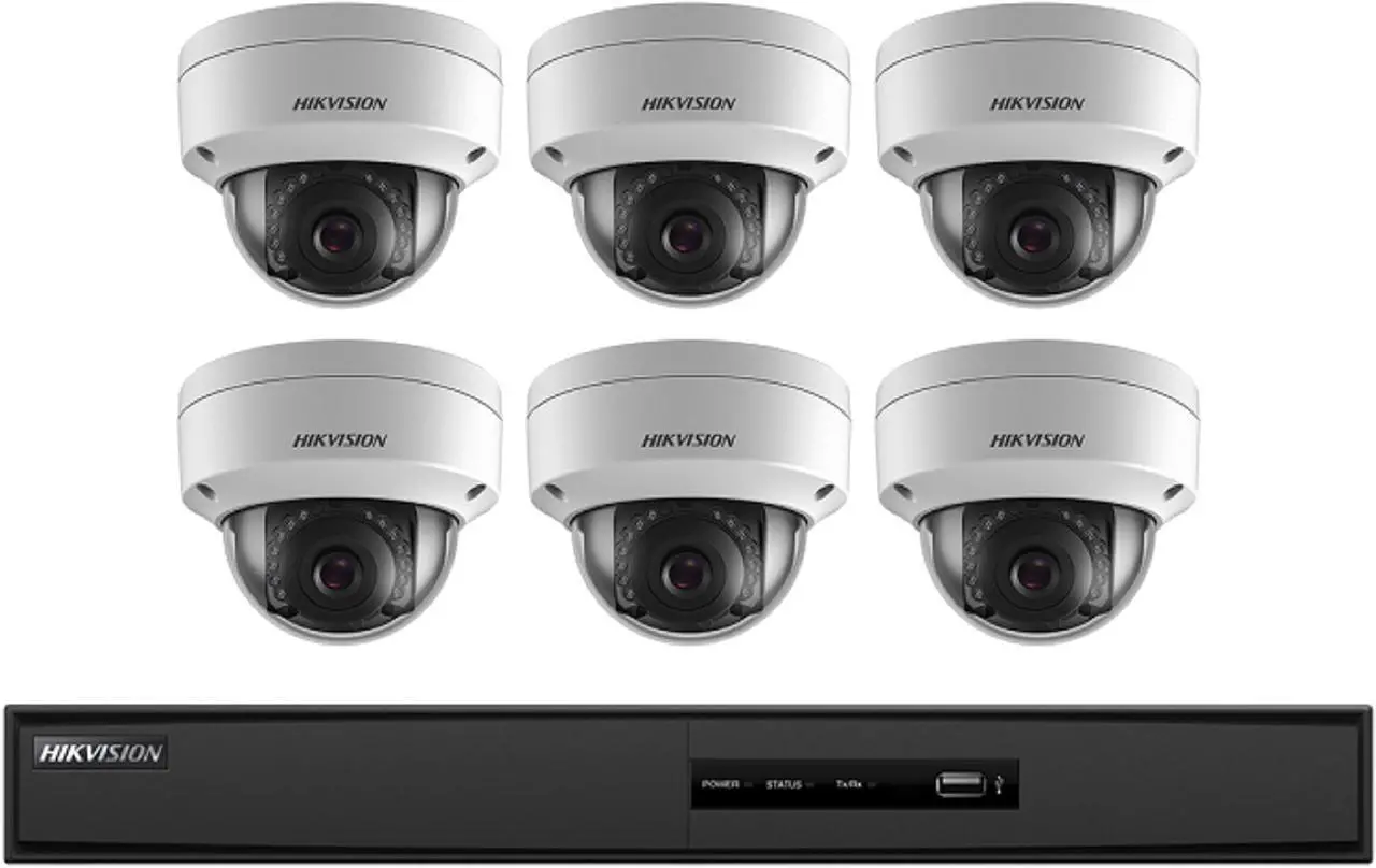 Main image of HIKVISION - 8-Channel 5MP NVR with 2TB HDD and 6 x 2MP Outdoor Dome Cameras Kit, I7608N2TA