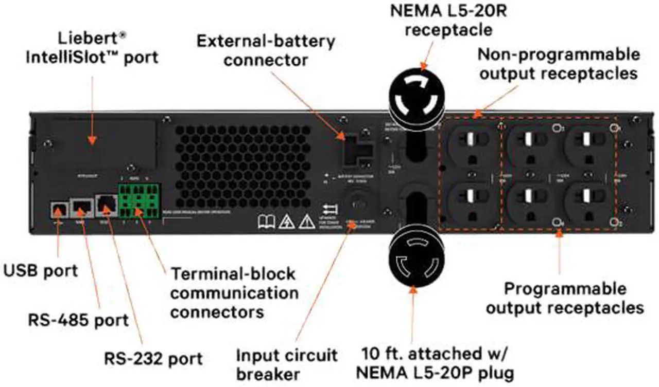 Alt view image 4 of 4 - Vertiv Liebert GXT5 2000VA 120V UPS With RDU101 SNMP/Webcard GXT5-2000LVRT2UXLN
