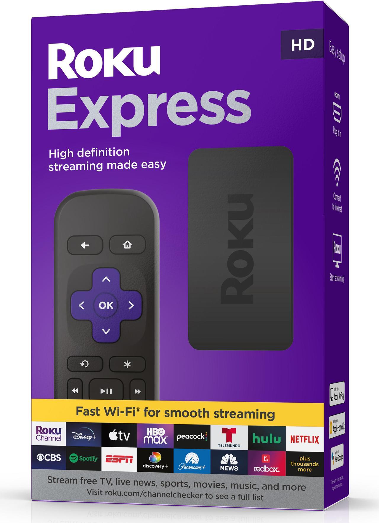 Main image of Roku Express Streaming Media Player with Standard Remote (no TV controls)