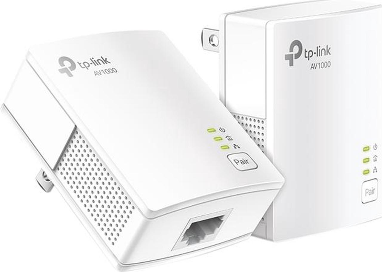 TP-Link (TL-PA7017 KIT) AV1000 Gigabit Powerline Starter Kit - Bridge - GigE, HomePlug AV (HPAV), HomePlug AV (HPAV) 2.0 - Wall-Pluggable (Pack of 2)