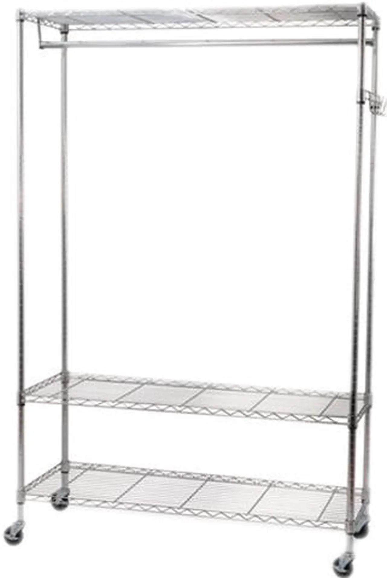 Main image of Wire Shelving Garment Rack, Coat Rack, Stand Alone Rack W/Casters, Sil