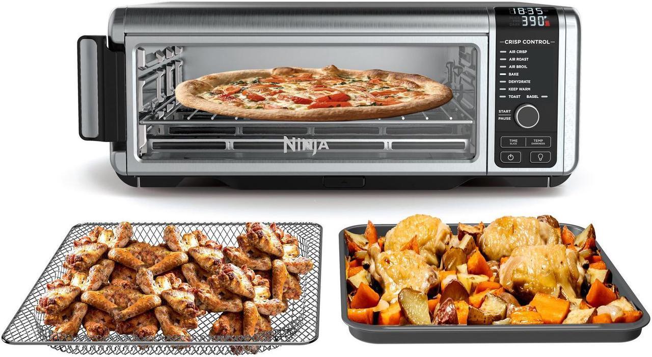 Ninja Foodi Digital, Toaster, Air Fryer, with Flip-Away for Storage Multi-Purpose Counter-top Convection Oven (SP101), 19.7" W x 7.5"H x 15.1"D, Stainless Steel/Black