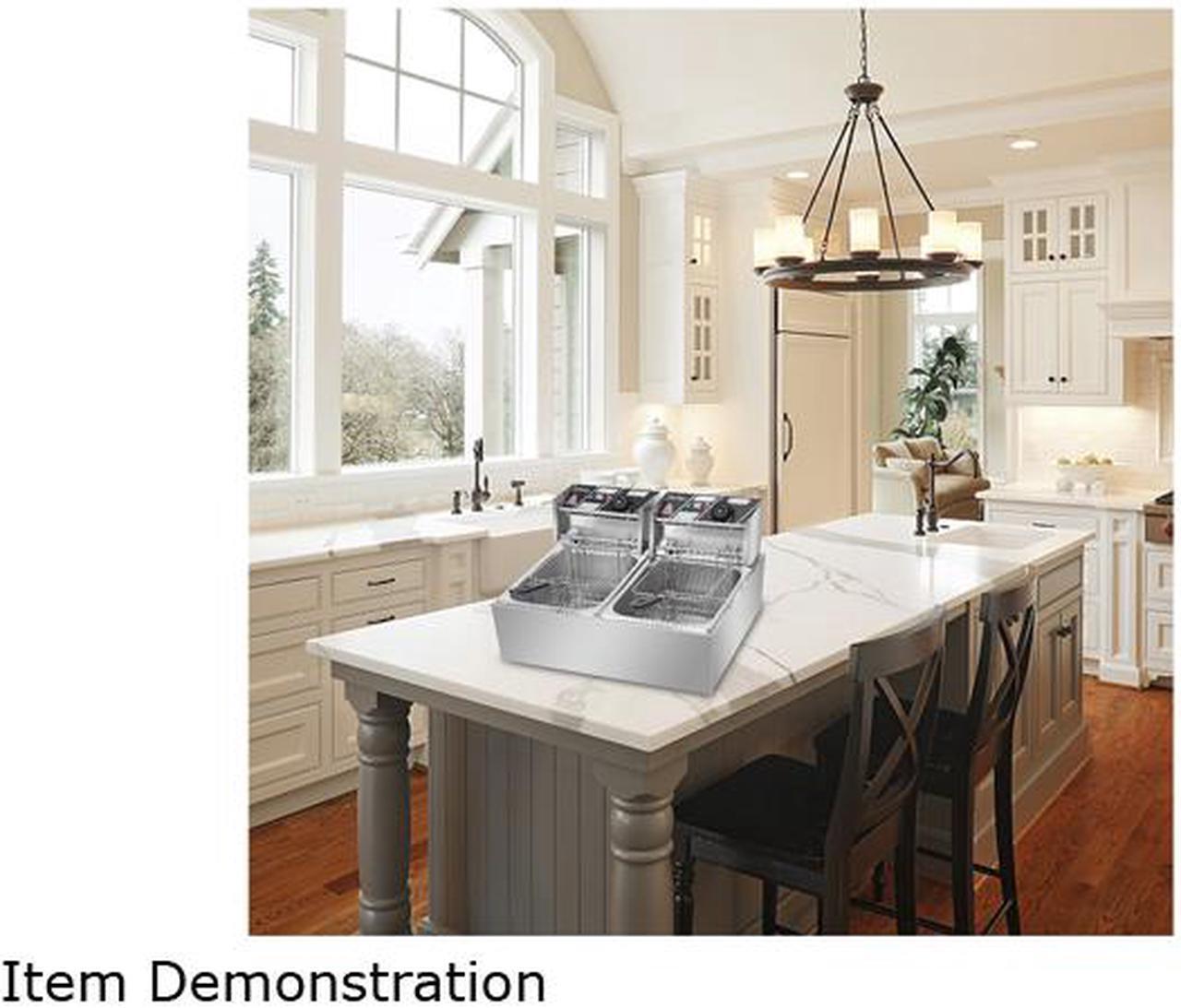 Alt view image 6 of 7 - 5000W 12L Electric Deep Fryer Portable Dual Tank Basket Commercial Restaurant