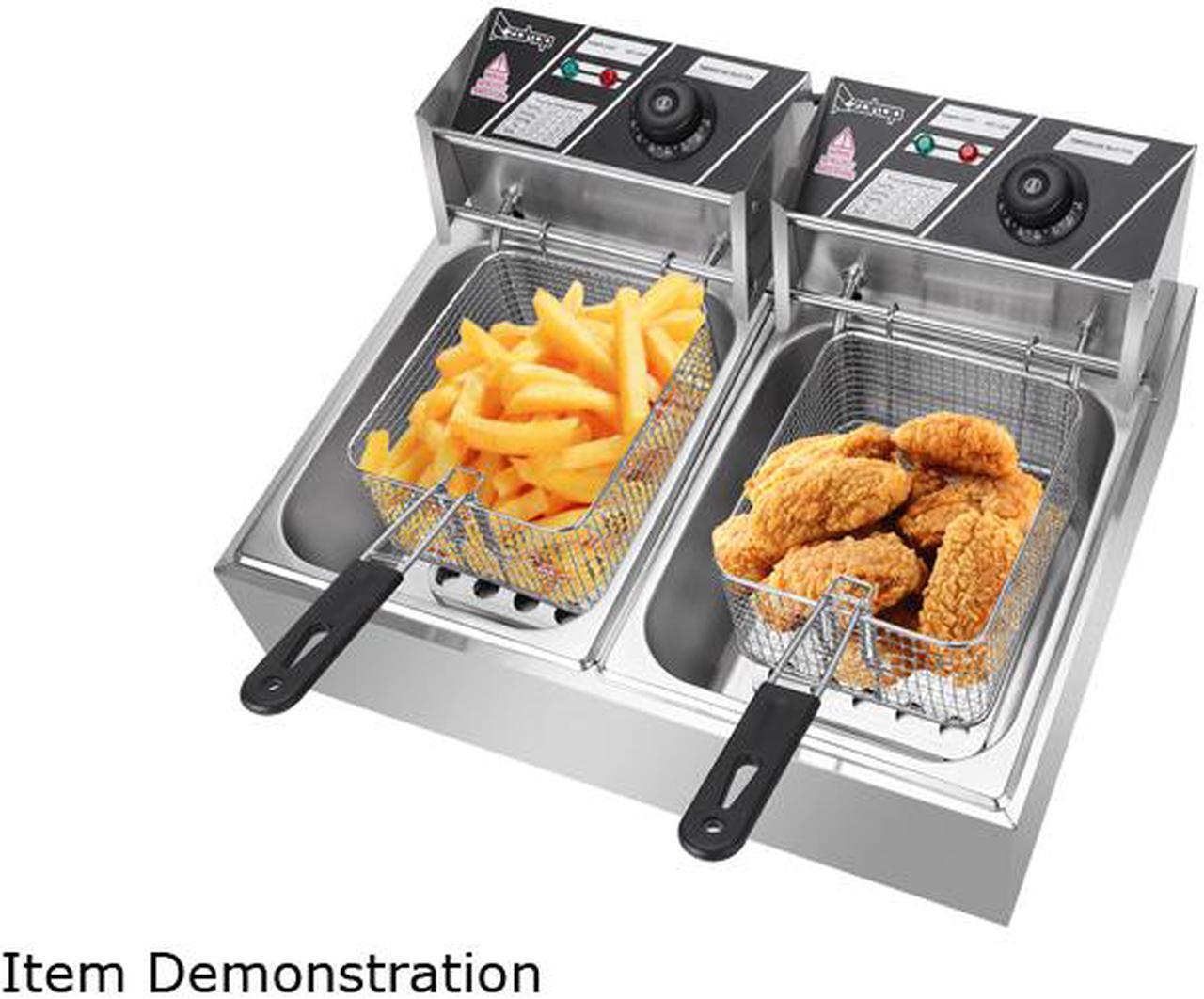 Alt view image 4 of 7 - 5000W 12L Electric Deep Fryer Portable Dual Tank Basket Commercial Restaurant