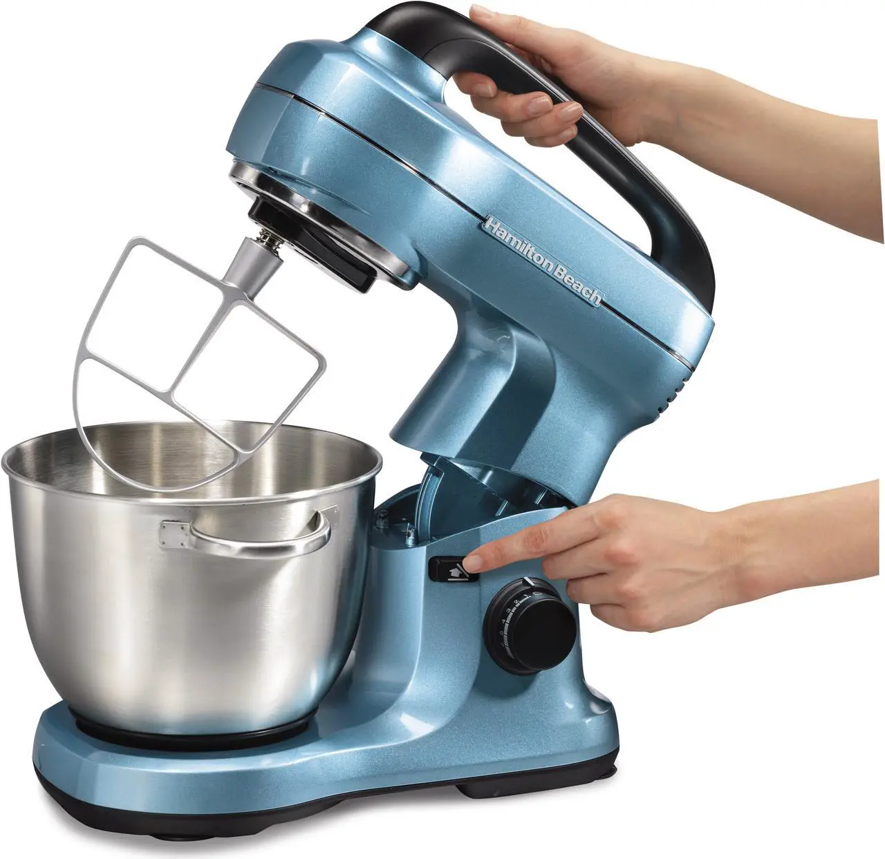Alt view image 4 of 9 - Hamilton Beach 7 Speed Stand Mixer, Blue 63393G