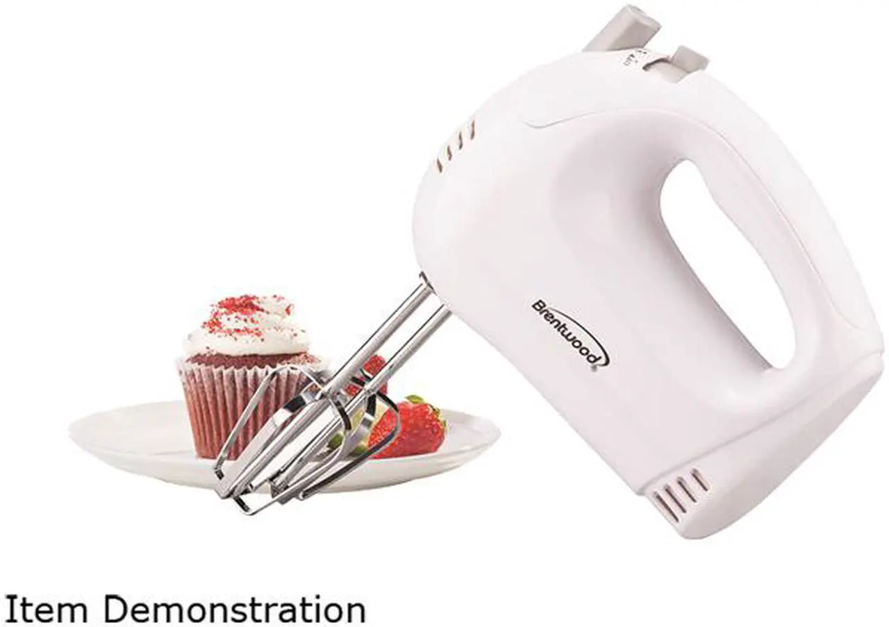 Alt view image 6 of 6 - Brentwood Lightweight 5-Speed Electric Hand Mixer, White HM-45