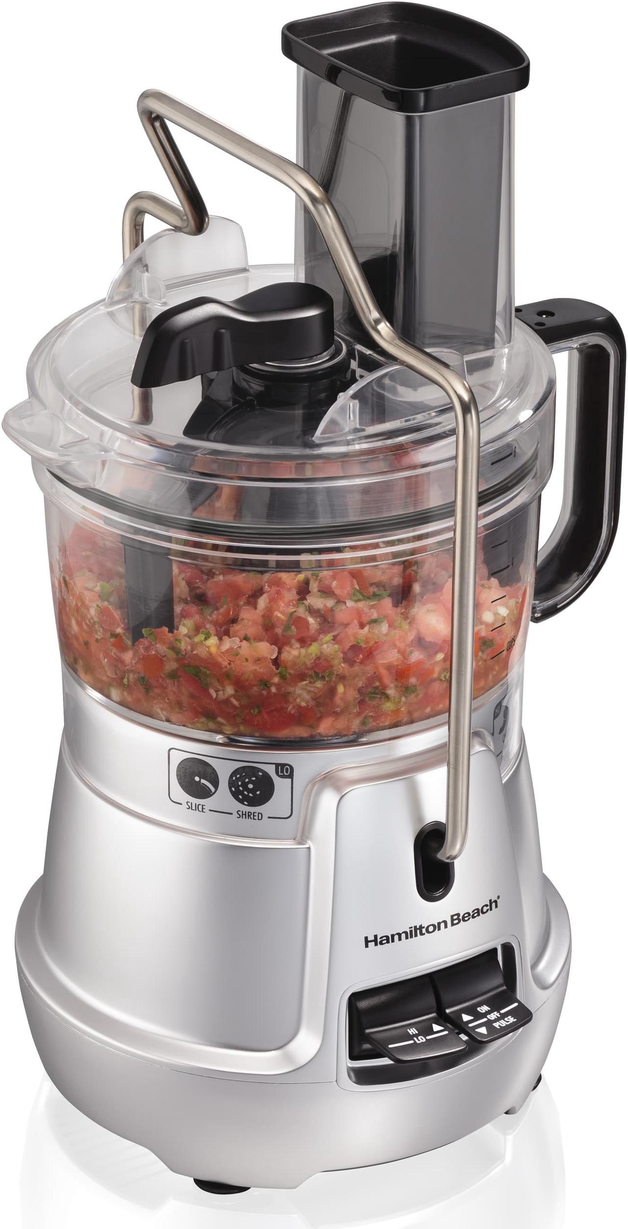 Alt view image 2 of 8 - Hamilton Beach Stack & Snap Food Processor 8-Cup with Adjustable Slicing Blade, Built-in Bowl Scraper & Storage Case (70820)