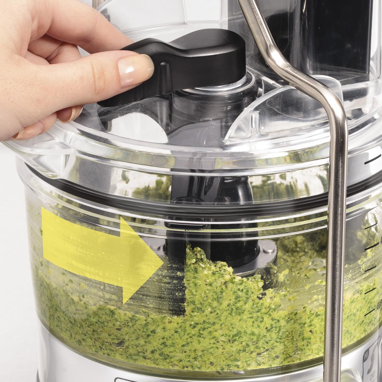 Alt view image 5 of 8 - Hamilton Beach Stack & Snap Food Processor 8-Cup with Adjustable Slicing Blade, Built-in Bowl Scraper & Storage Case (70820)