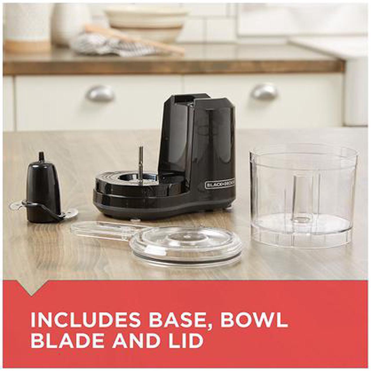 Alt view image 5 of 7 - BLACK+DECKER HC150B One-Touch 1.5 Cups Capacity Electric Food Chopper with Improved Assembly & Lid, Black