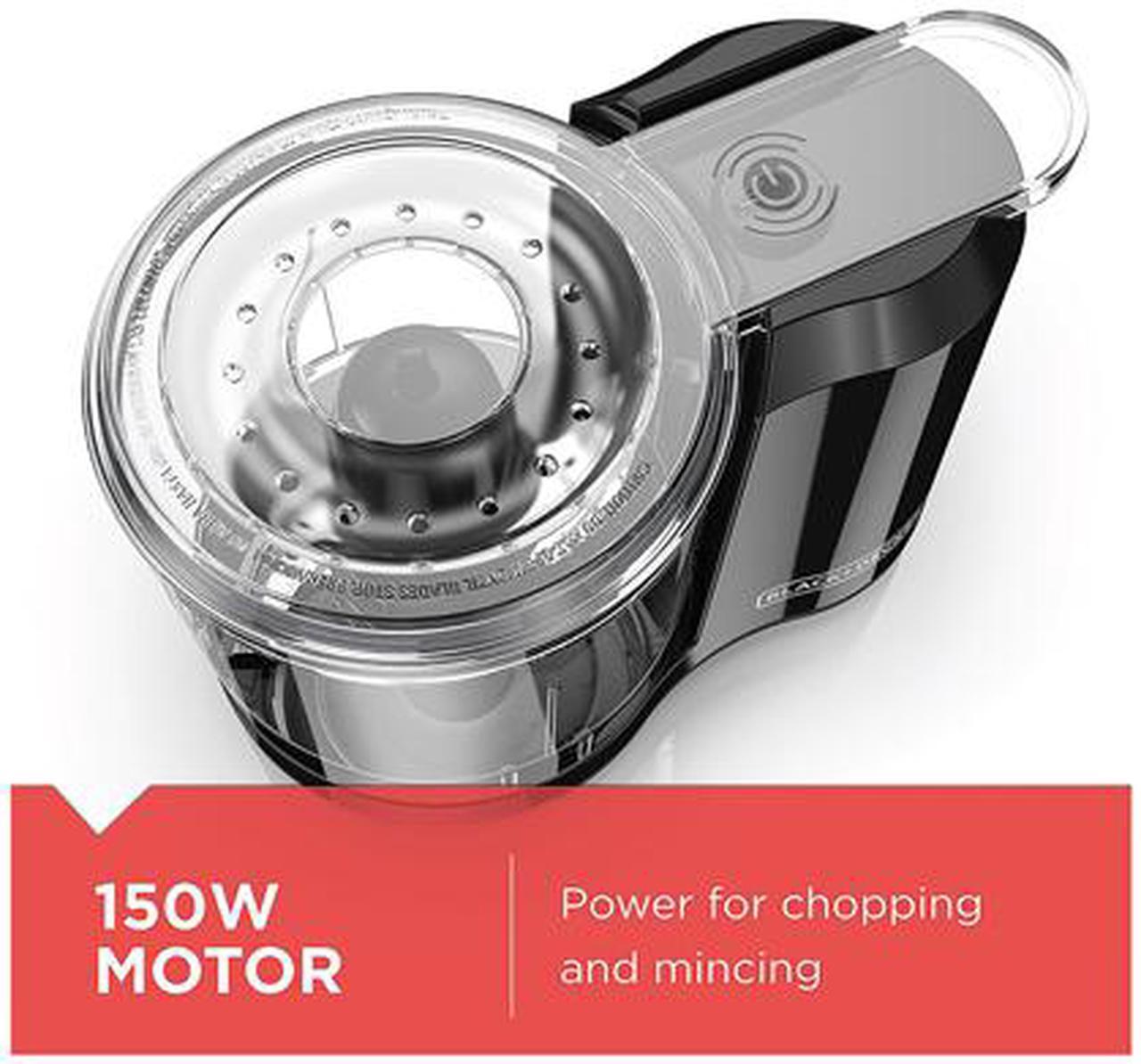 Main image of BLACK+DECKER HC150B One-Touch 1.5 Cups Capacity Electric Food Chopper with Improved Assembly & Lid, Black