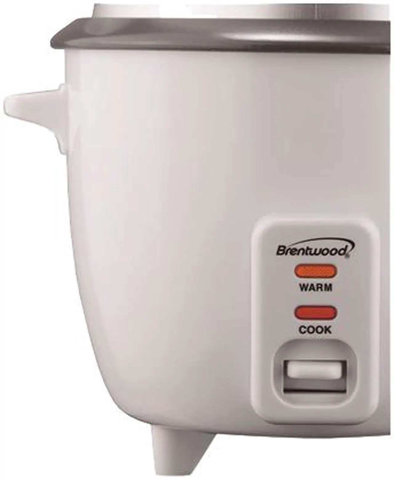 Alt view image 5 of 7 - Brentwood 4-Cup Uncooked Rice Cooker and Food Steamer, White TS-700S