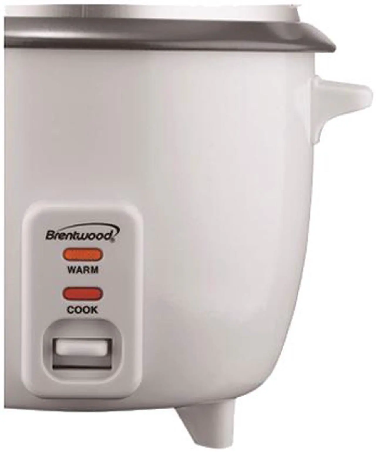 Alt view image 7 of 7 - Brentwood 4-Cup Uncooked Rice Cooker and Food Steamer, White TS-700S