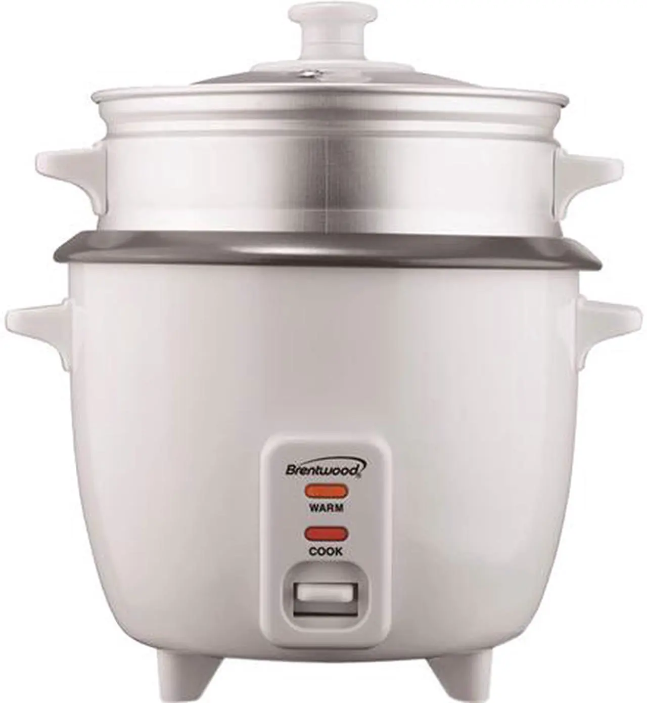 Main image of Brentwood 4-Cup Uncooked Rice Cooker and Food Steamer, White TS-700S
