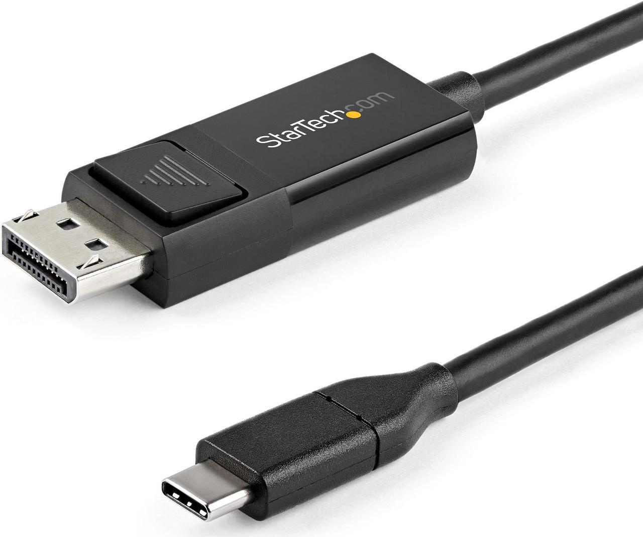 StarTech.com 3.3 ft. (1 m) USB C to DisplayPort 1.2 Cable - Bidirectional - 4K 60Hz - Thunderbolt 3 - USB Type C Adapter Cable (CDP2DP1MBD)