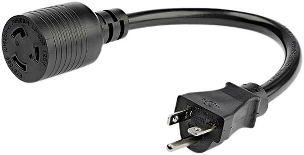 StarTech.com 1ft / 0.3m Power Adapter Cord - Heavy Duty NEMA-L5-20R to NEMA-5-20P - External Power Cable - 12 AWG Power Cord (PAC520PLR1)