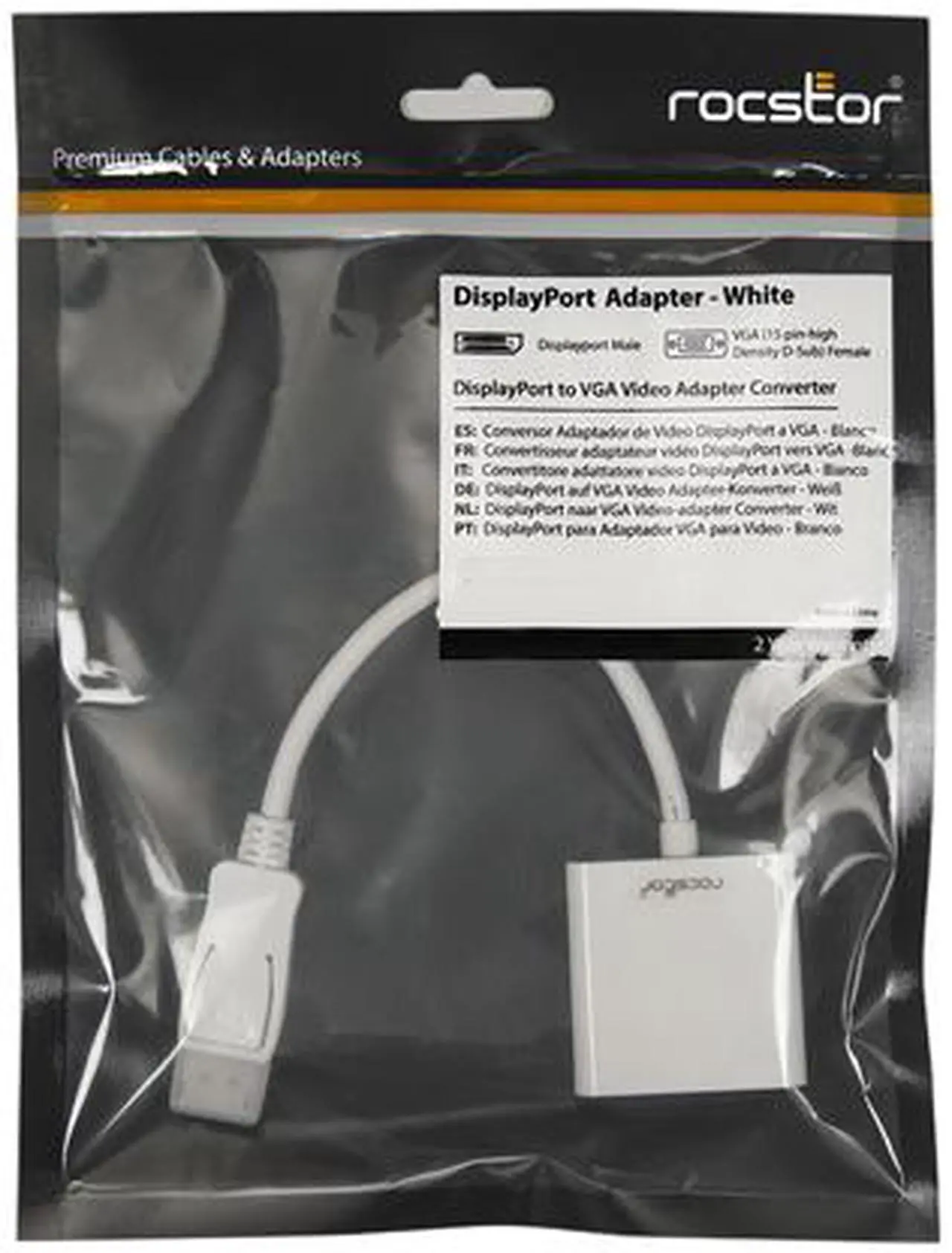 Alt view image 4 of 4 - Rocstor Displayport To Vga Video Adapter Converter - Cable Length: 5.9"