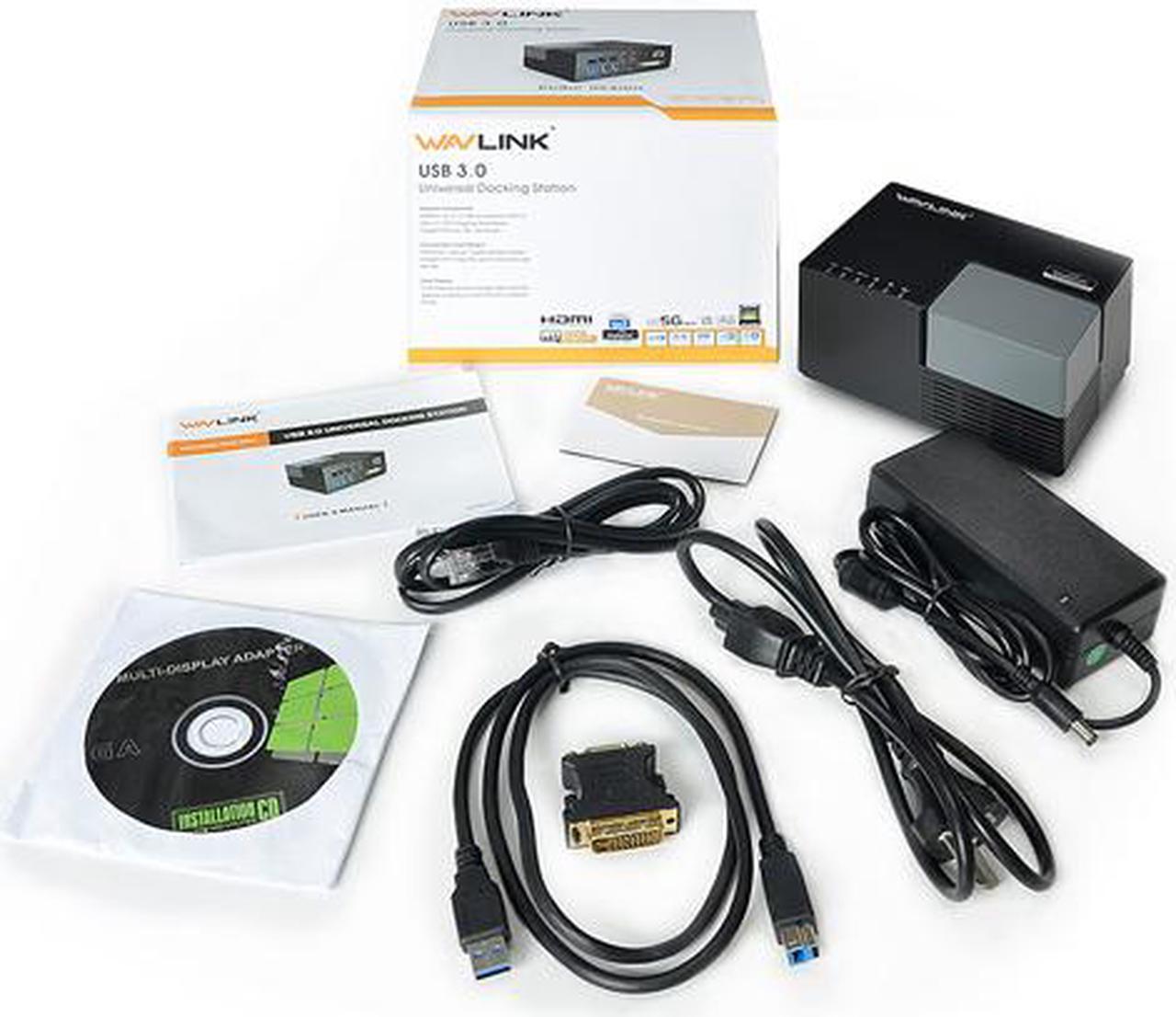 Alt view image 6 of 5 - Wavlink USB 3.0/USB C Universal Laptop Dual Monitor Display Docking Station with HDMI & DVI / VGA,6 USB Ports, Gigabit Ethernet, 2 USB charging(2.4A), Audio For Windows Mac OS, Not support Charging PC