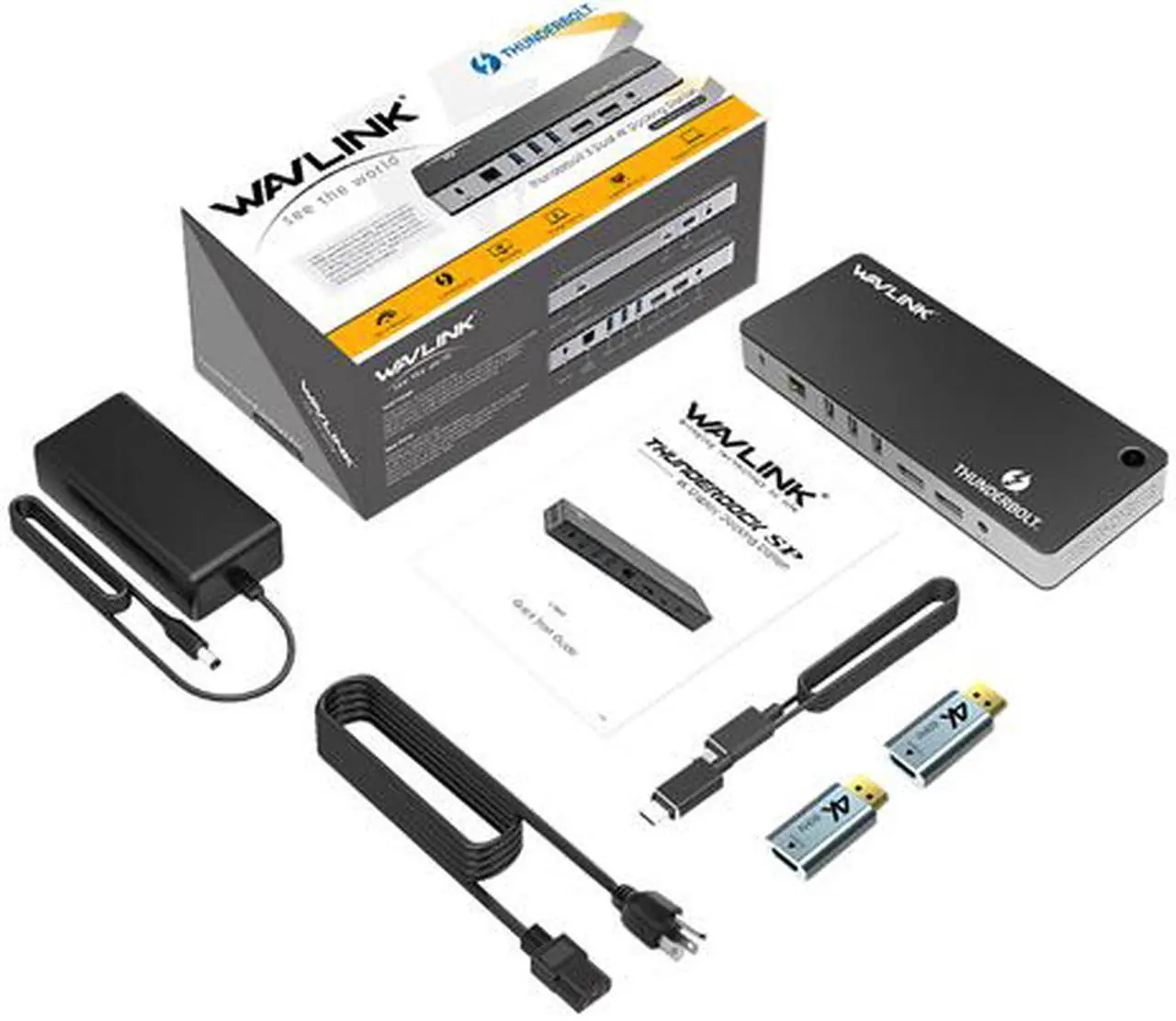 Alt view image 6 of 7 - Wavlink Thunderbolt 3 USB-C 8K Docking Station Dual 4K Docking Station 60W Charging Dual DisplayPort 1.4 USB-C 3.1, 2xUSB 3.1, 2xUSB 3.0, Gigabit Ethernet, Audio, 2xDP to HDMI Adapter for Mac&Windows
