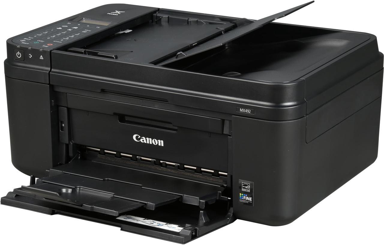 Canon PIXMA MX492 4800 x 1200 dpi USB/Wireless All-In-One Inkjet Printer; Black