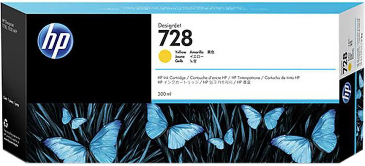 Main image of HP 728 300-ml Yellow DesignJet Ink Cartridge, F9K15A