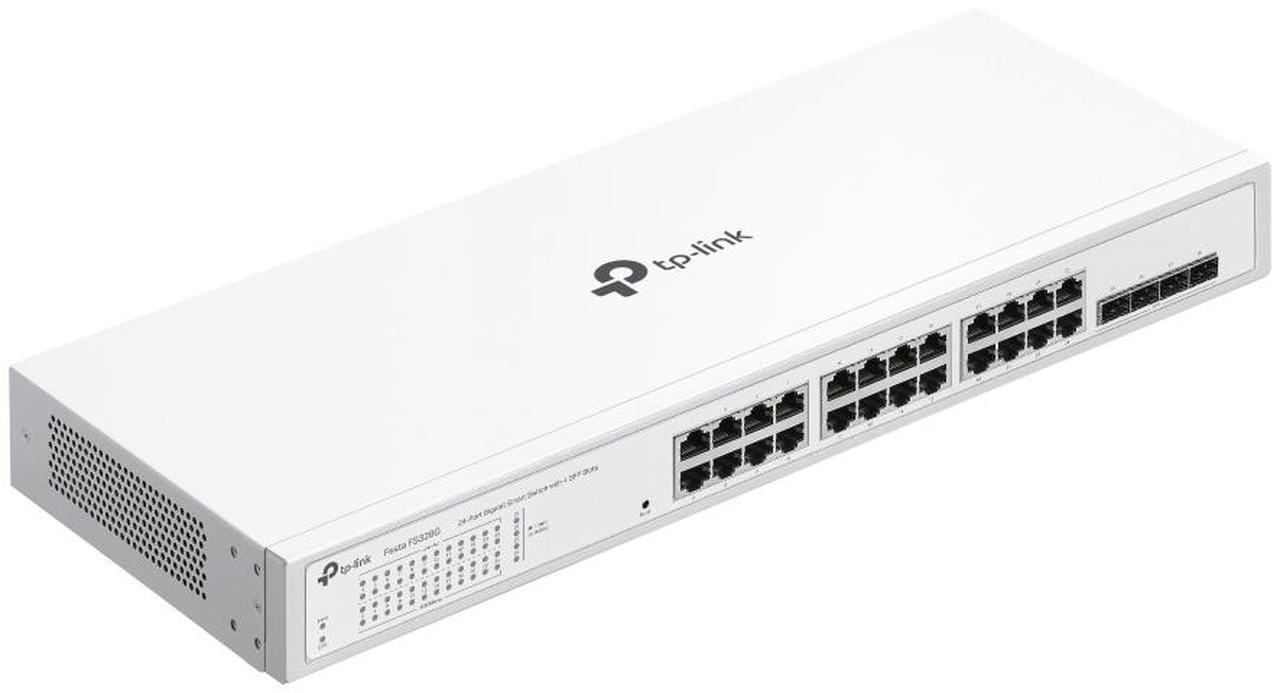 Alt view image 4 of 5 - TP-Link Festa FS328G 28 Port Gigabit Smart Managed Network Switch - 24 RJ45 ports & 4 SFP slots, Free Cloud Access, Static Routing, Vlan, IGMP Snooping, rack-mountable, fanless, Does not work w/ Omada