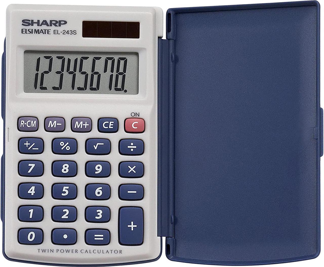 Twin-Powered Basic Hand-Held Calculator with Extra-Large Display