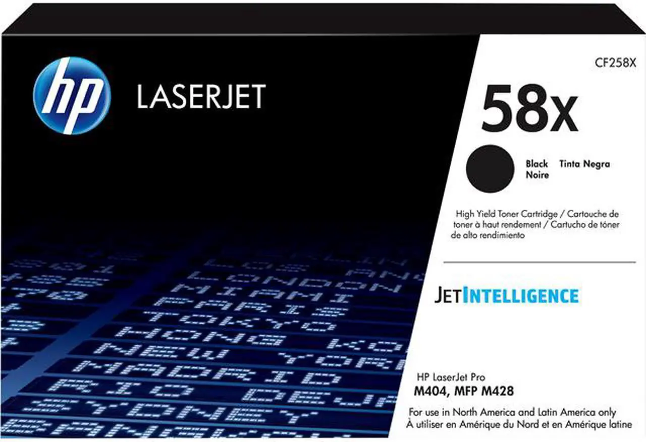 Main image of HP 58X High Yield Black Original LaserJet Toner Cartridge, ~10,000 pages, CF258X