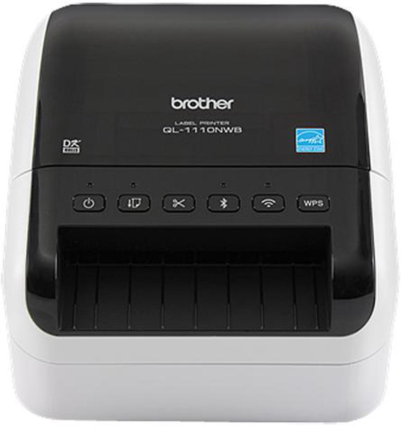 Brother QL-1110NWB 4" Wide Format, Professional Direct Thermal Label Printer, USB, USB Host, Bluetooth 2.1+EDR, Wireless (b/g/n), Ethernet, WirelessDirect, Auto Cutter - White/Black