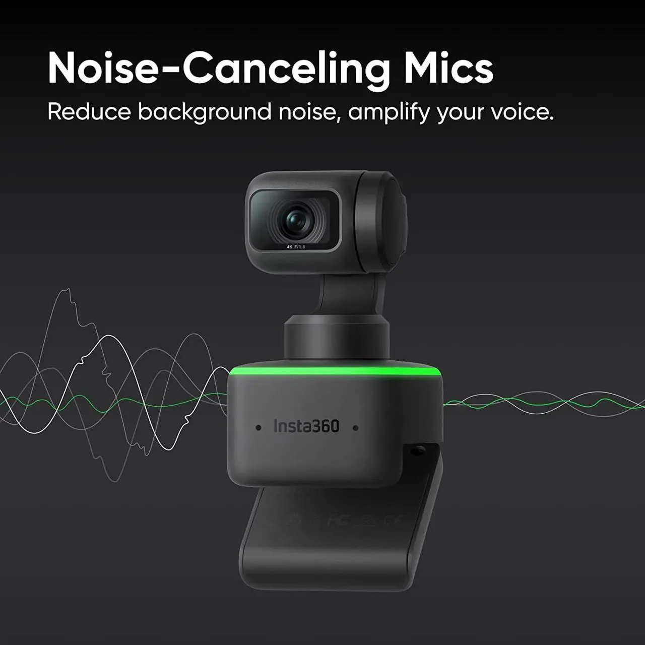 Alt view image 7 of 7 - insta360 Link - PTZ 4K Webcam with 1/2" Sensor, AI Tracking, Gesture Control, HDR, Noise-Canceling Microphones, Specialized Modes, Webcam for Laptop, Video Camera for Video Calls, Live Streaming