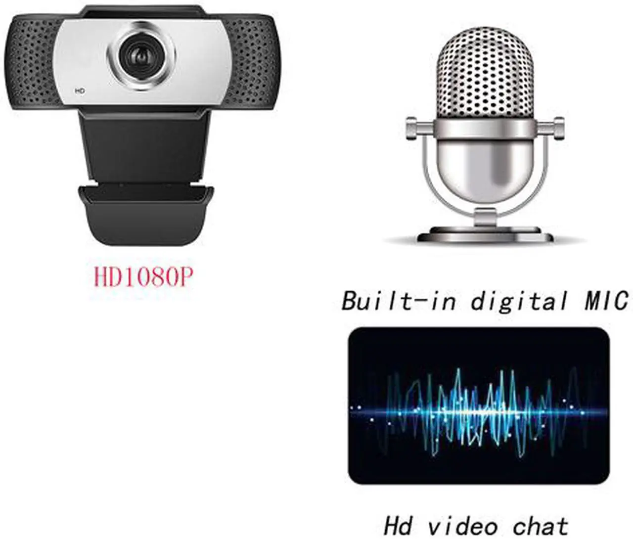Alt view image 3 of 6 - [Manual focus] Full HD Webcam 1080P - Pro Web Camera with Stereo Microphone - USB Computer Camera for PC Laptop Desktop Mac Video Calling, Conferencing Skype YouTube