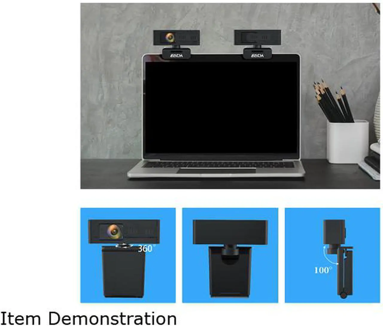 Alt view image 5 of 5 - EACH Full HD Webcam 1080p Webcam Autofocus Camera HDR  USB Webcam with Privacy Cover Widescreen Video Calling and Recording for Computer Laptop PC Skype Stream