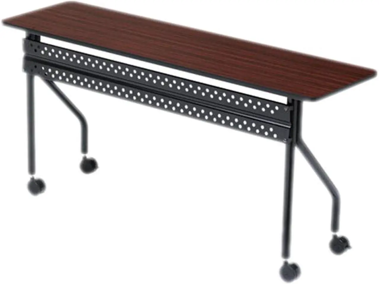 Main image of Officeworks Mobile Training Table, 60w X 18d X 29h, Mahogany/black
