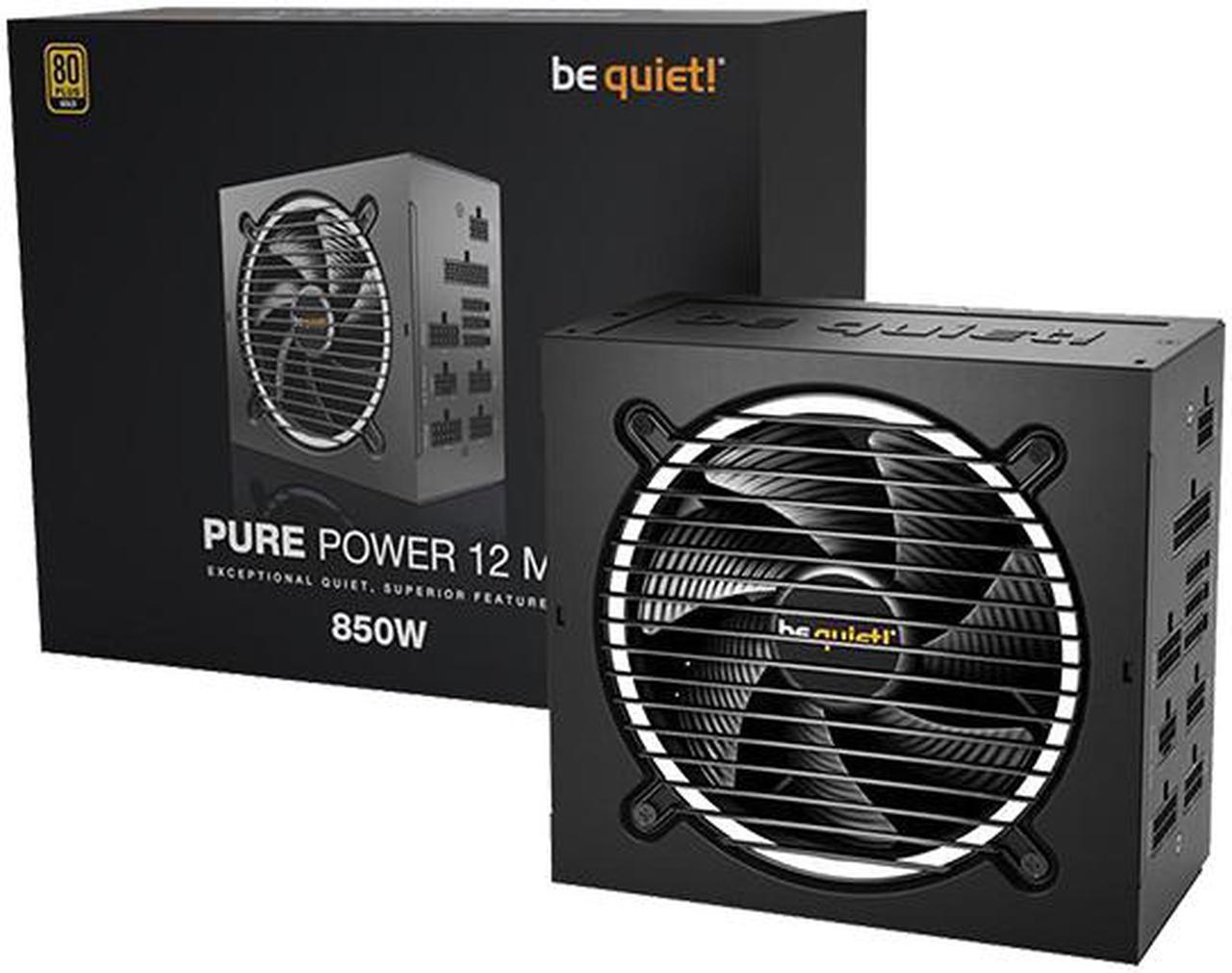 be quiet! Pure Power 12 M 850W ATX 3.1 / ATX 3.0 Power Supply | 80+ Gold Efficiency | PCIe 5.0 | 2 12V-rails | Overclocking GPU Support | Modular PSU | 10 Year Warranty