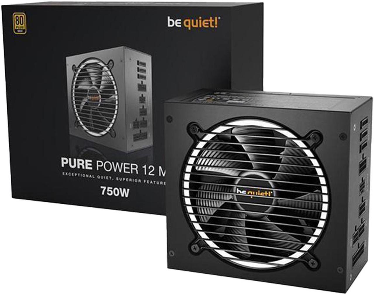 be quiet! Pure Power 12 M 750W ATX 3.1 / ATX 3.0 Power Supply | 80+ Gold Efficiency | PCIe 5.0 | 2 12V-rails | Overclocking GPU Support | Modular PSU | 10 Year Warranty