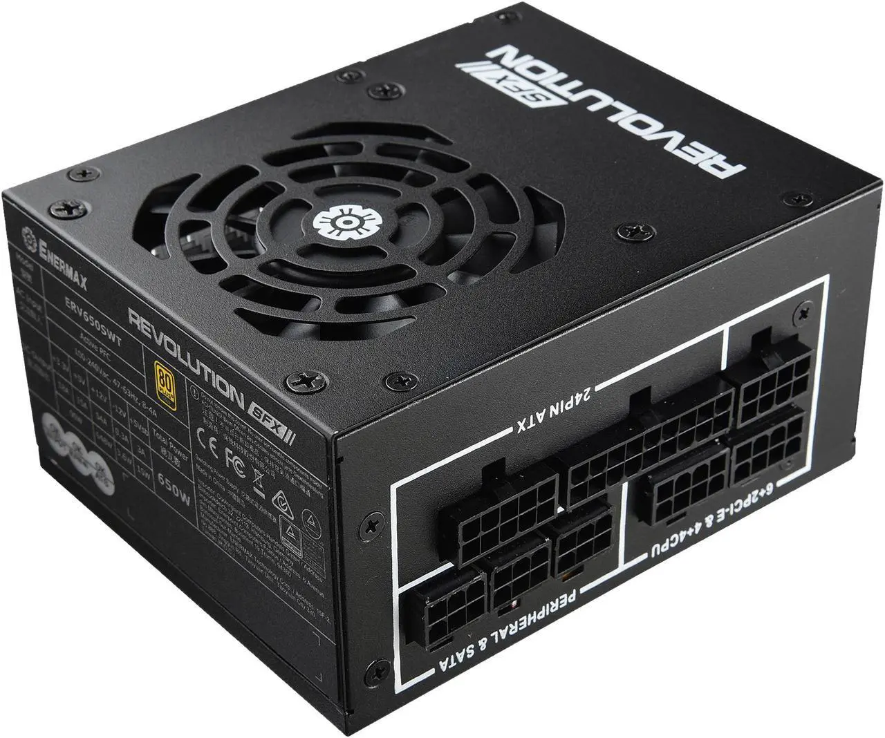 Alt view image 4 of 5 - Enermax Revolution SFX 650W 80+ Gold Certified, Full Modular, 7 Year Warranty, Power Supply, ERV650SWT