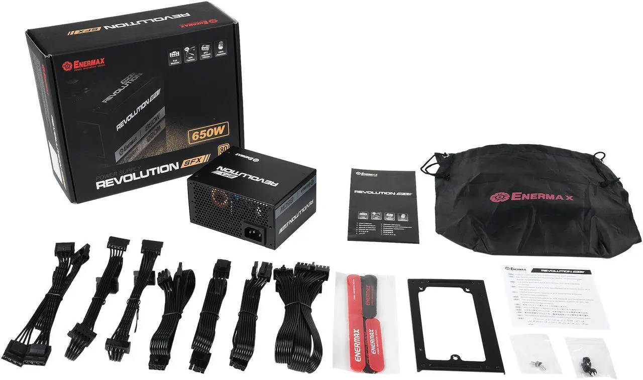 Alt view image 5 of 5 - Enermax Revolution SFX 650W 80+ Gold Certified, Full Modular, 7 Year Warranty, Power Supply, ERV650SWT